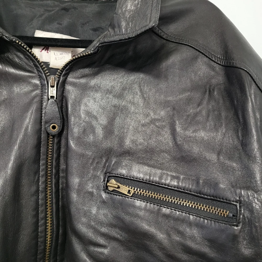 M Julian Wilsons Leather Men's Genuine Leather Jacket Coat Size XL Black Vintage